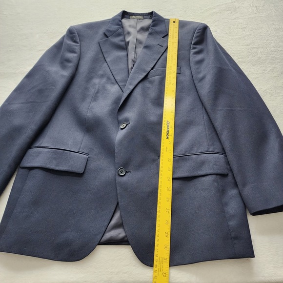 Tip Top Blazer Mens 42R Navy Blue Wool Blend Grad Career Formal Event Prom Work - Picture 6 of 16